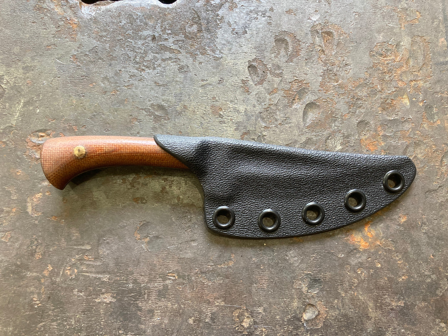 Kard shard, three finger grip, natural micarta, skinny tip