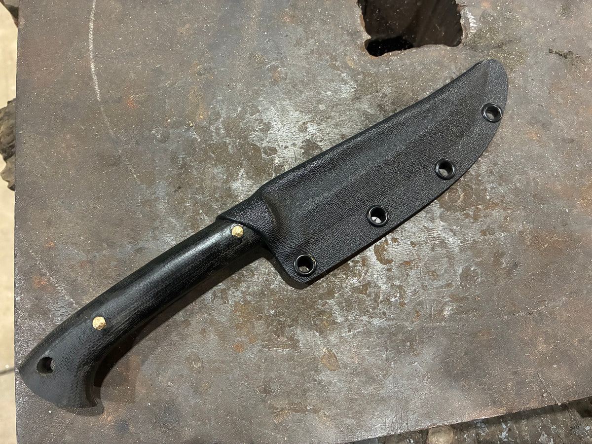 “Big Boi” Four Finger Kard, Black Micarta, with Lanyard Hole
