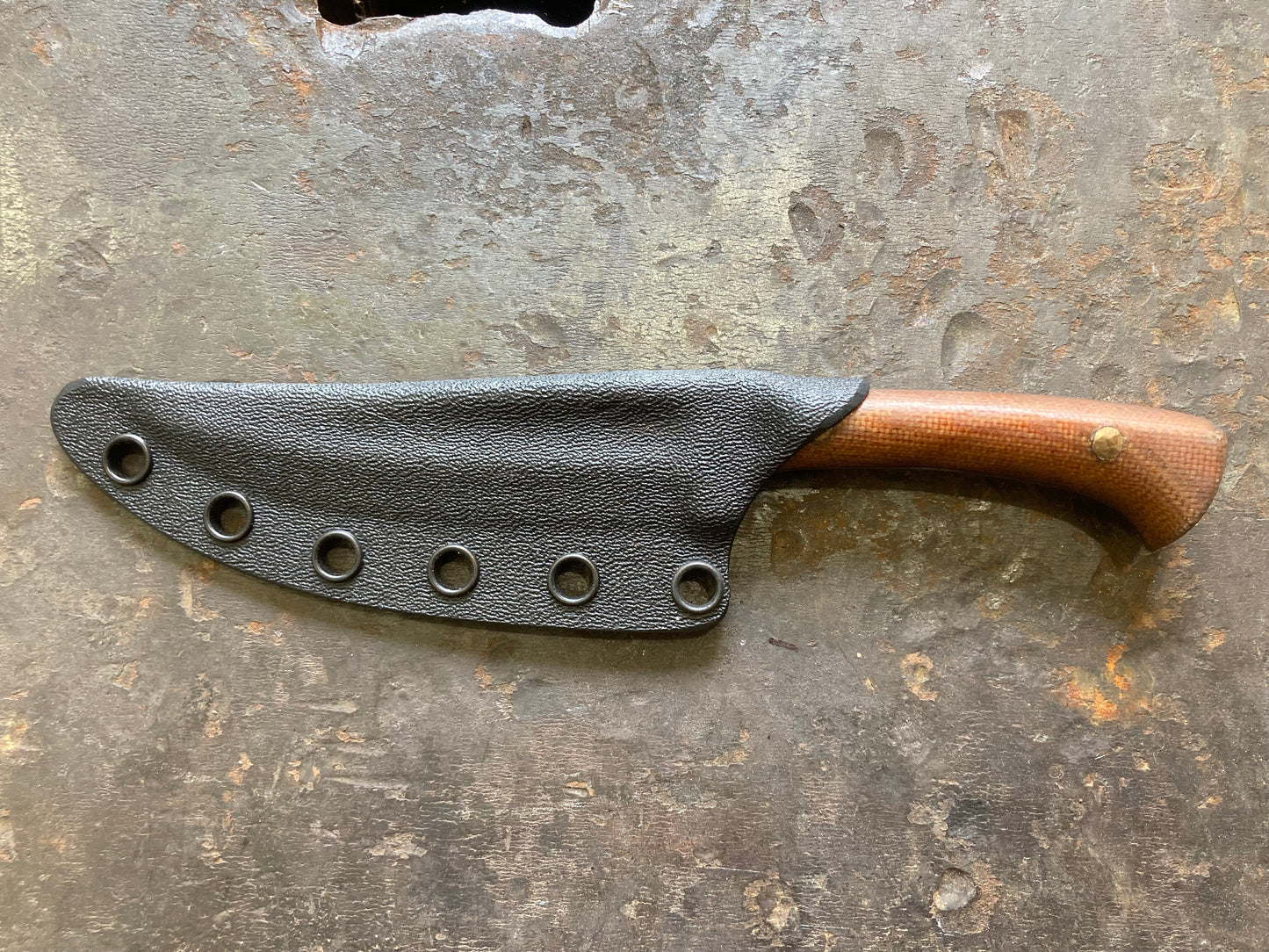 Kard, three finger grip, natural micarta handle