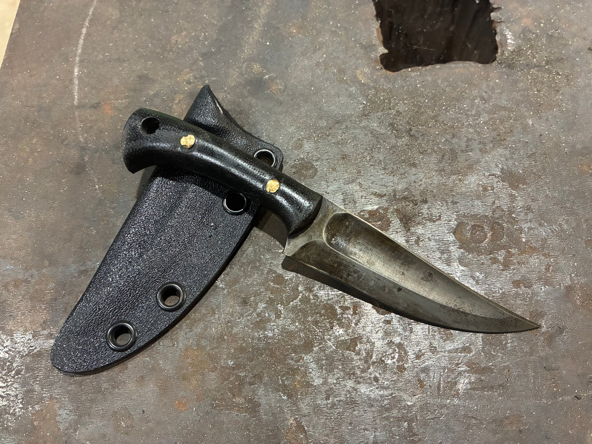 Kard Shard, Three Finger Grip, Black Micarta with Lanyard Hole
