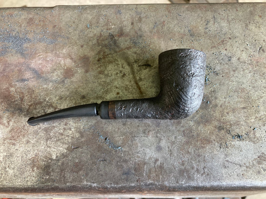 Sand blasted and ebonized briar pipe
