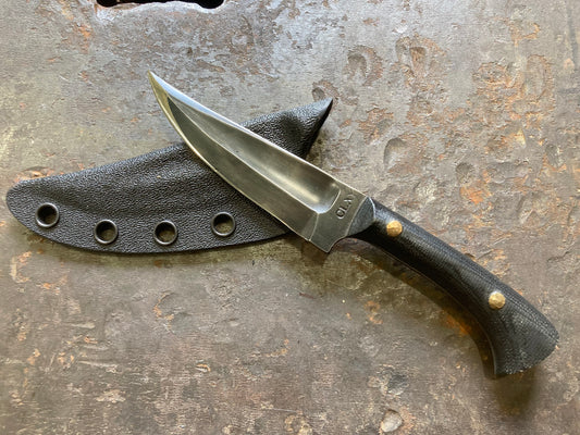 Kard shard, three finger grip, black micarta