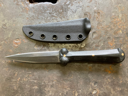 Mini bollock, double edged, black micarta