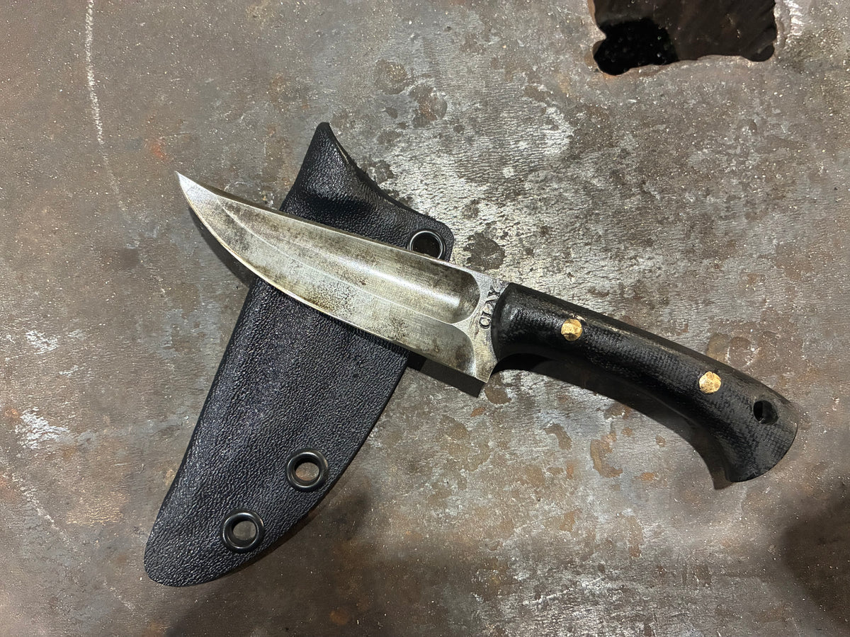 Kard Shard, Three Finger Grip, Black Micarta with Lanyard Hole