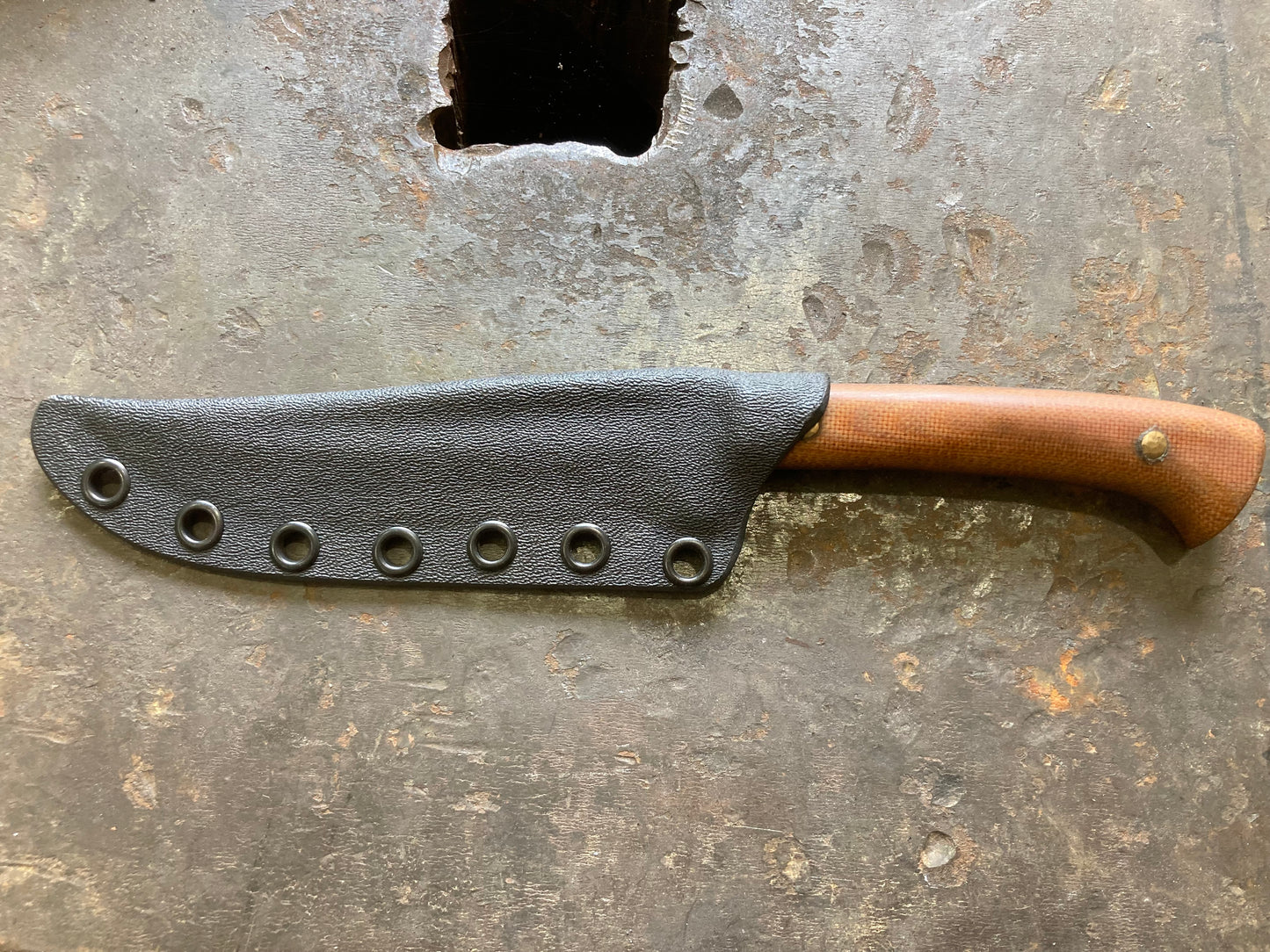 “Big boi” large four finger kard, natural micarta