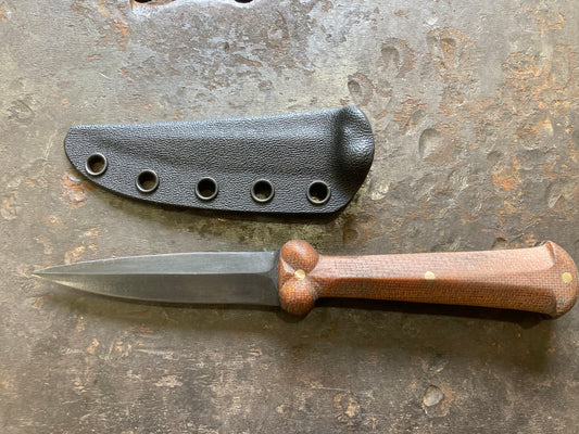 Mini bollock, single edge, natural micarta