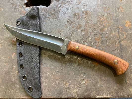 “Big boi” large four finger kard, natural micarta