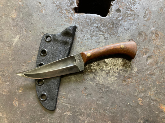 Kard shard, three finger grip, natural micarta, stout tip